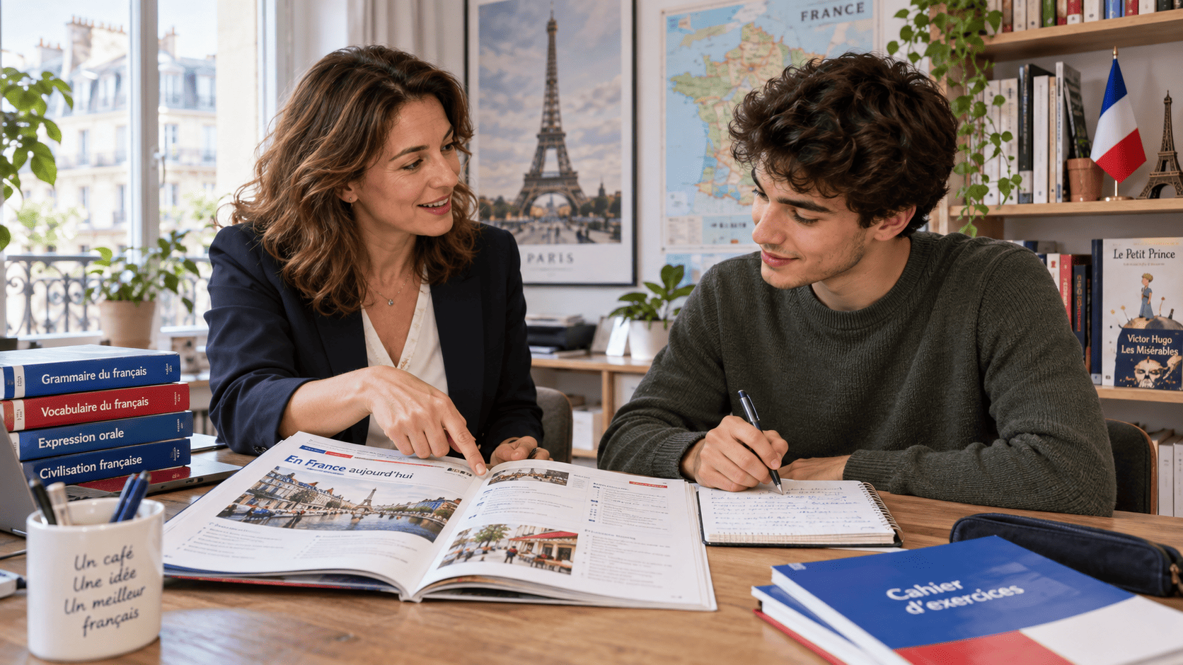 Lezione di francese in aula luminosa 1